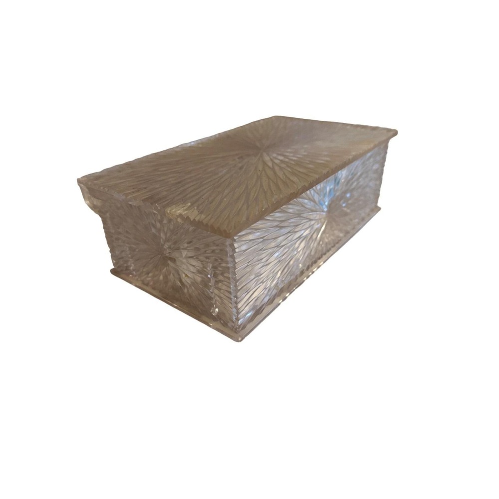 Celebrity Starburst Clear Starburst Cosmetic Vanity Hinged Lid Box Vintage 1960s - Picture 3 of 8